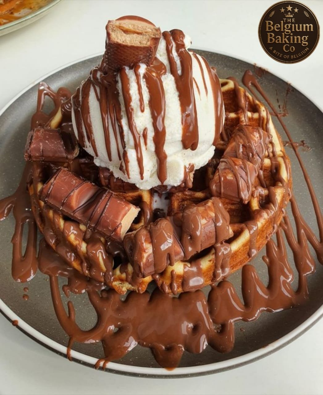 Belgian waffles with chocolate