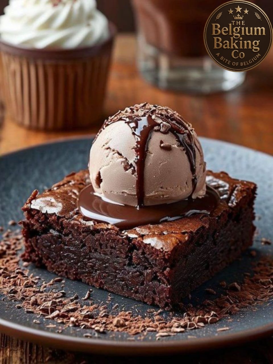 Brownie with ice cream